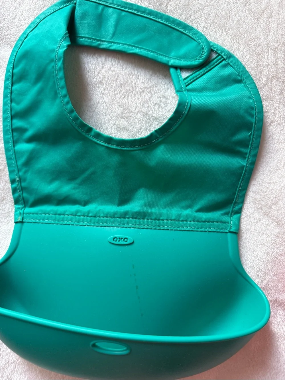 Teal and Pink Baby Bib Set with Catch Pockets - Brand: